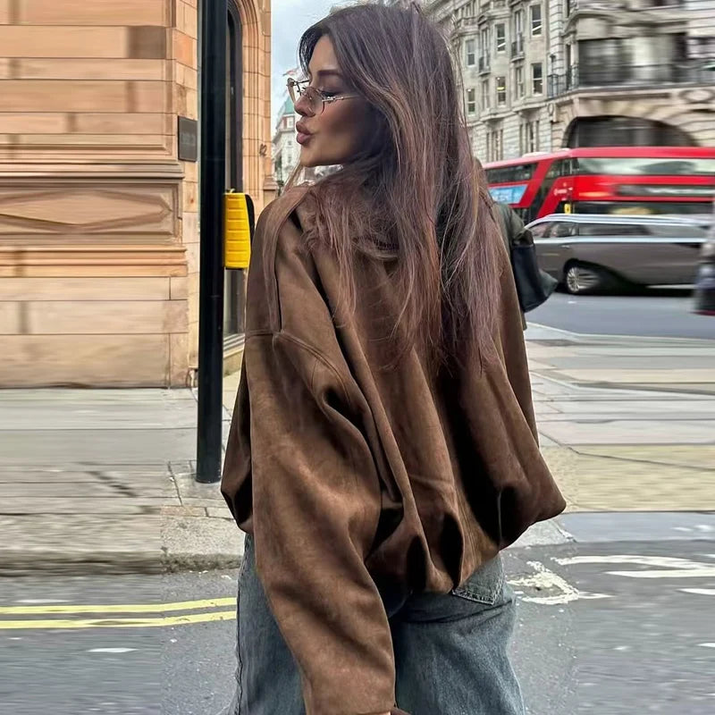 The Cruelty-Free Suede Cropped Bomber