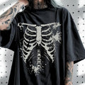 Dark Skull Print Halloween T-Shirt