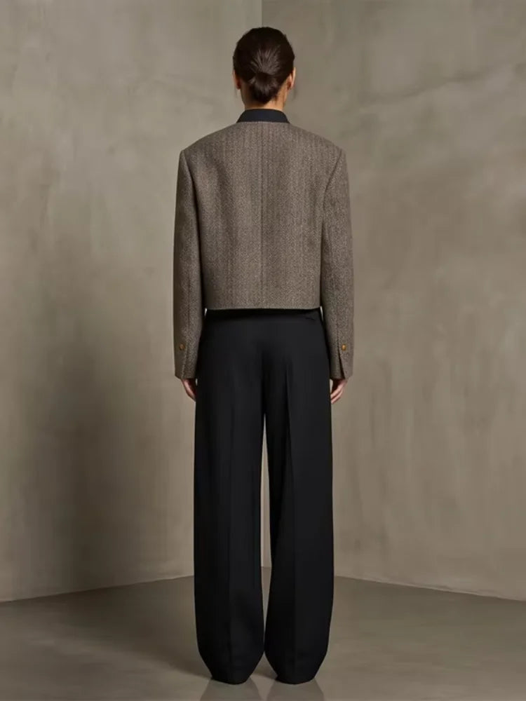 The Contrast-Trim Tweed Blazer