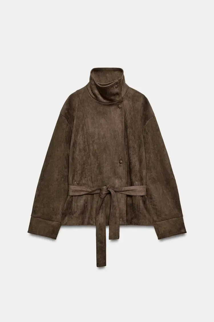 The Tie-Waist Cruelty-Free Suede Jacket