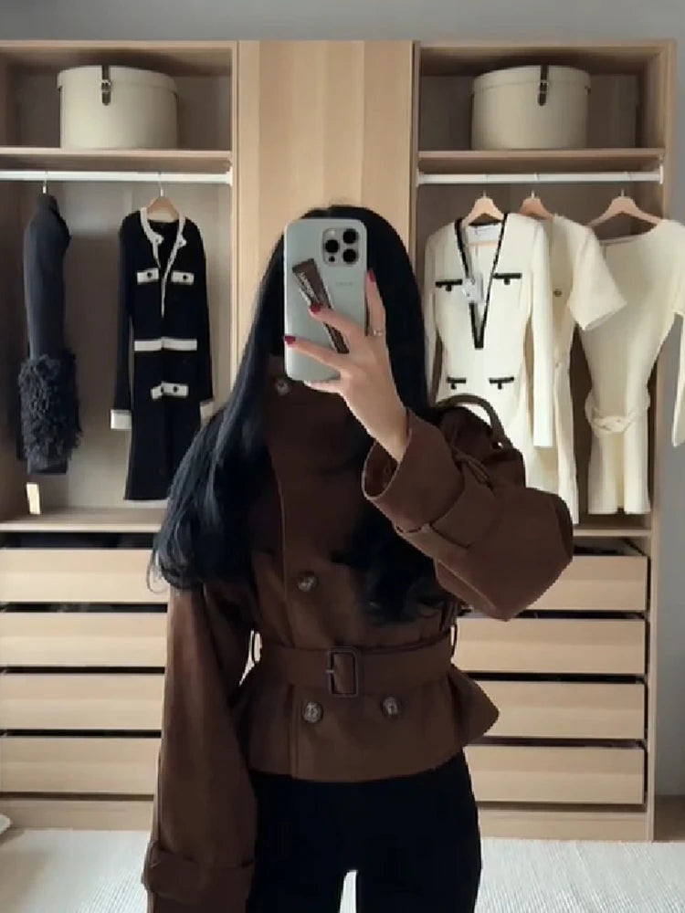 The Cruelty-Free Suede Cropped Trench