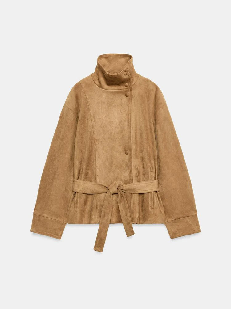 The Tie-Waist Cruelty-Free Suede Jacket