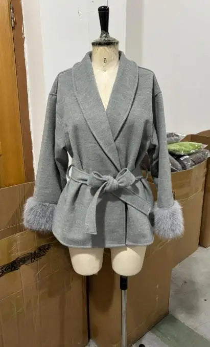 The High-Collar Lace-Up Overcoat