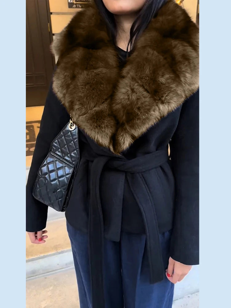 The Lace-Up Shawl-Collar Coat