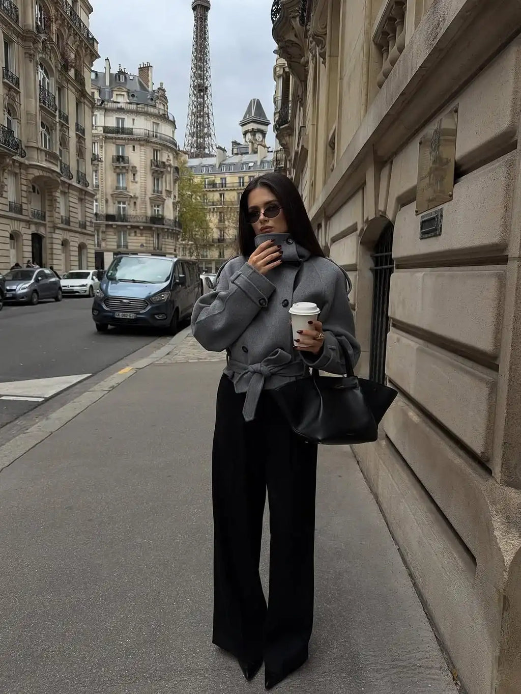 The High-Collar Lace-Up Overcoat