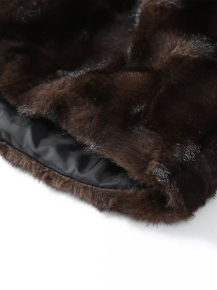 The Lace-Up Long Cruelty-Free Fur Coat