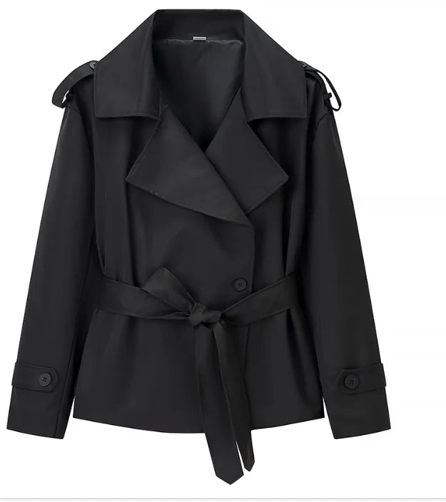 The Lace-Up Belted Short Trench