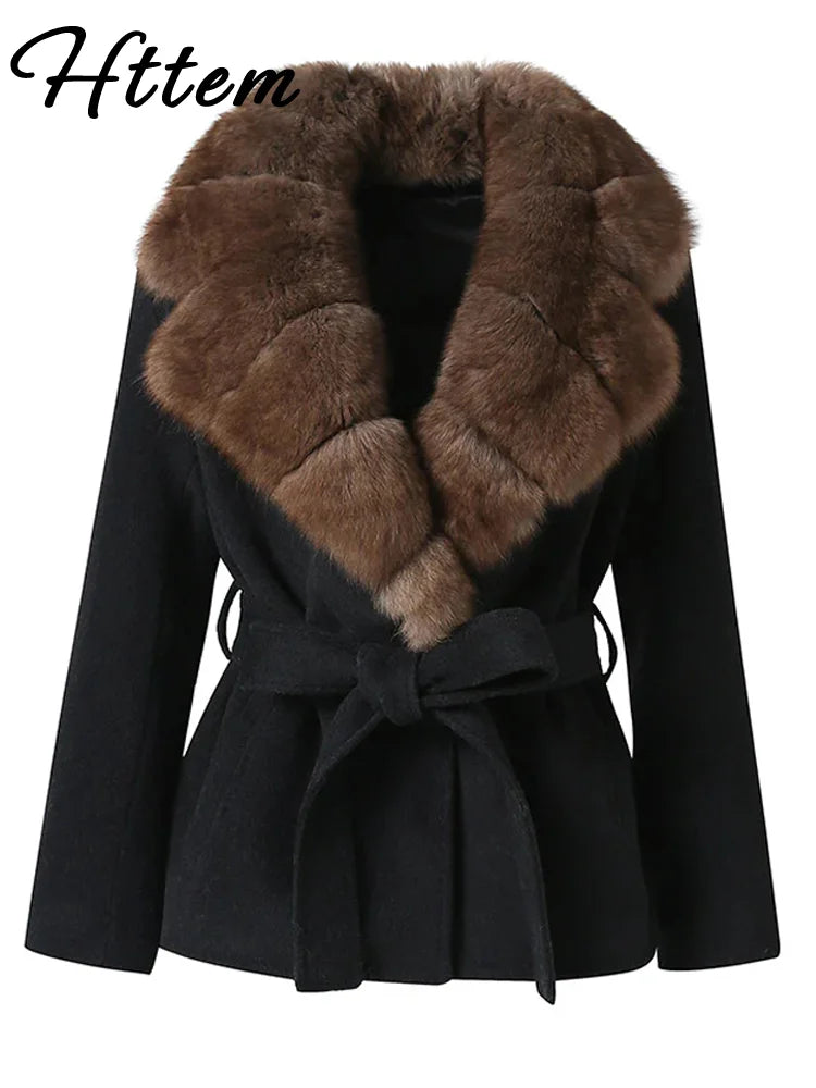 The Belted Cruelty-Free Fur Shawl Coat