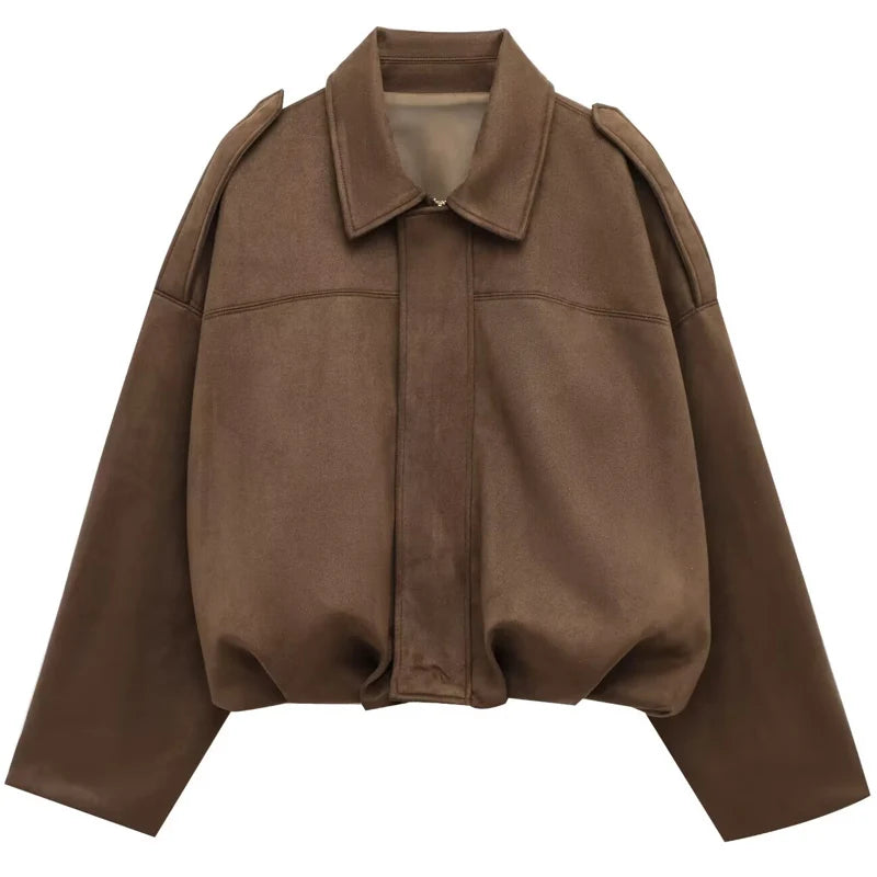 The Cruelty-Free Suede Cropped Bomber