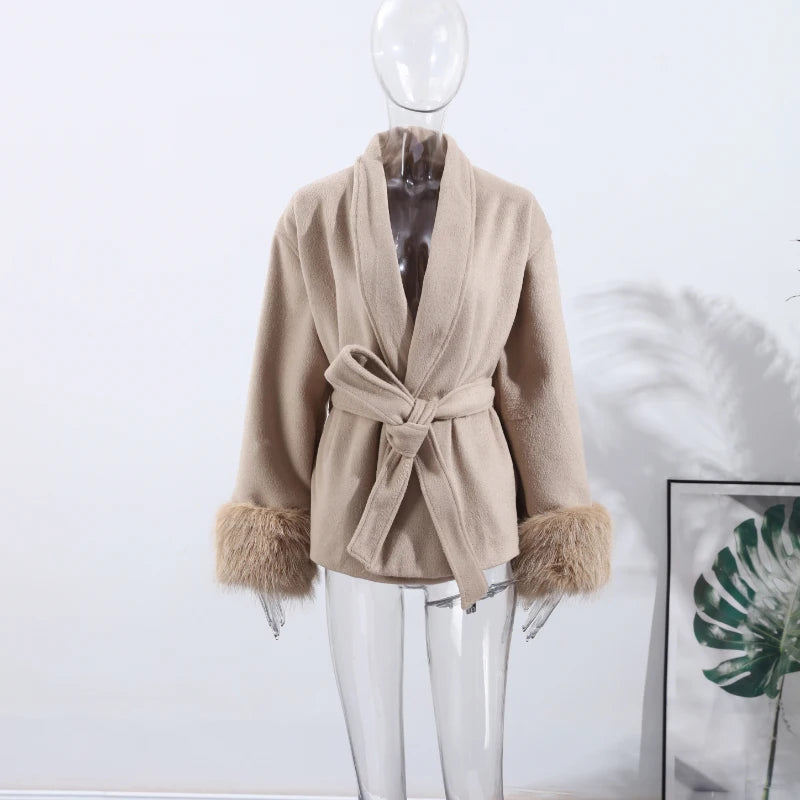 The Cruelty-Free Fur Cuff Wrap Coat