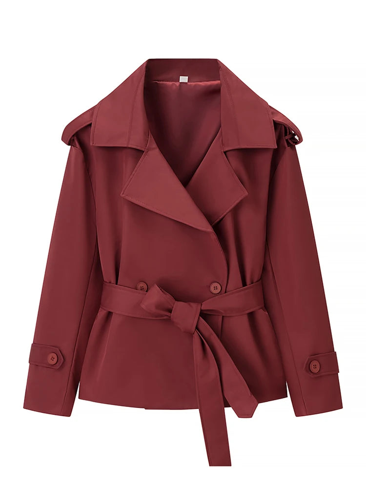 The Lace-Up Belted Short Trench