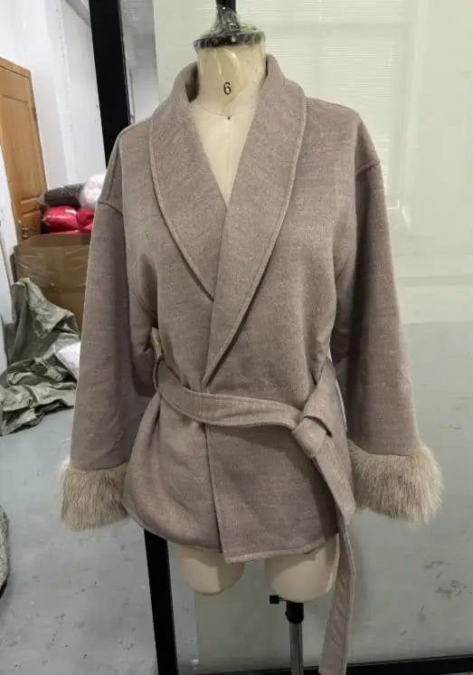 The High-Collar Lace-Up Overcoat