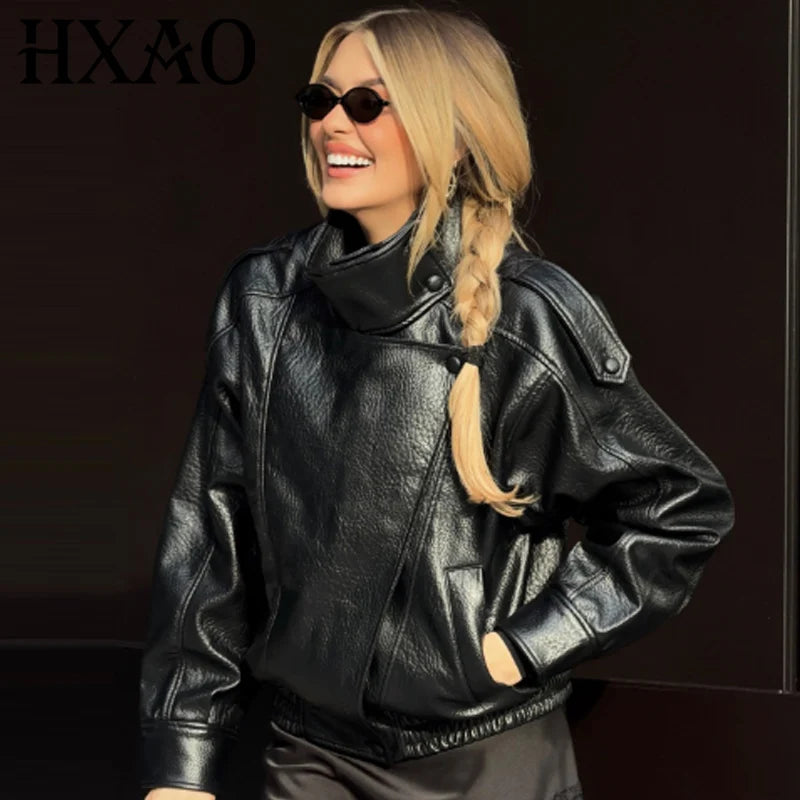 The Cropped Cruelty-Free Leather Bomber