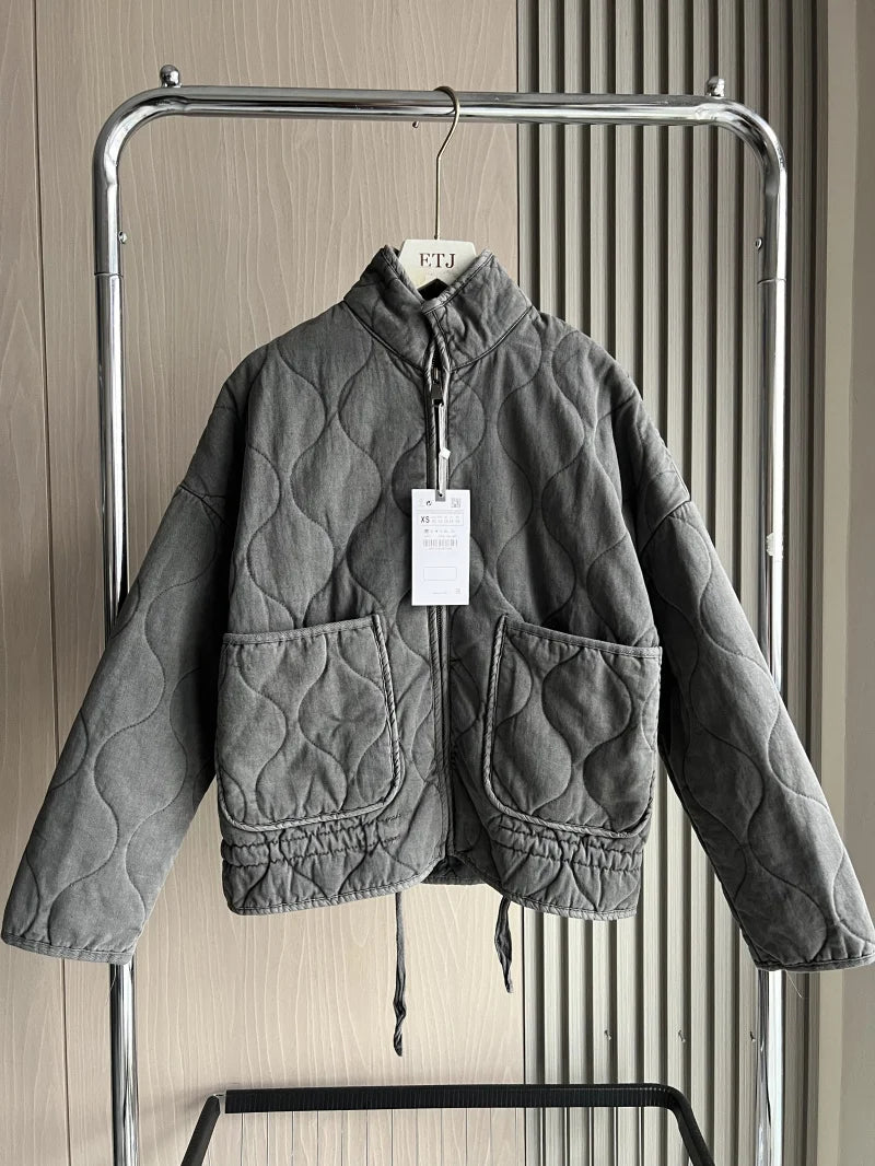 The Quilted High-Collar Jacket