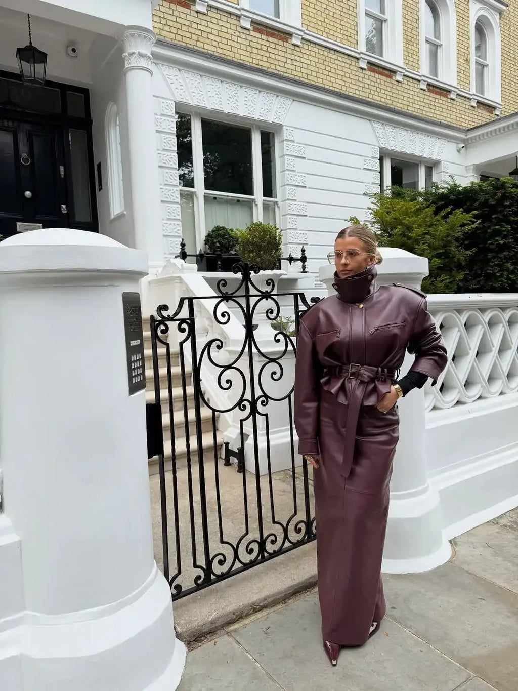 The Burgundy Cinched-Waist Jacket