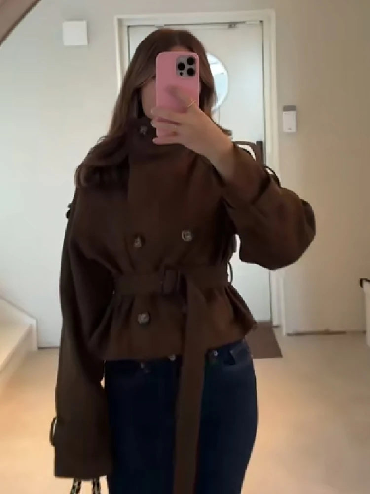 The Cruelty-Free Suede Cropped Trench