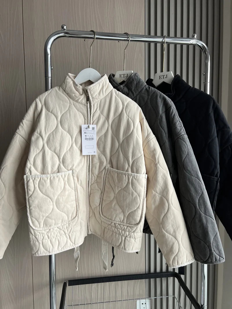 The Quilted High-Collar Jacket