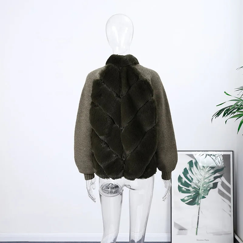 The Cruelty-Free Fur Panel Zip Jacket