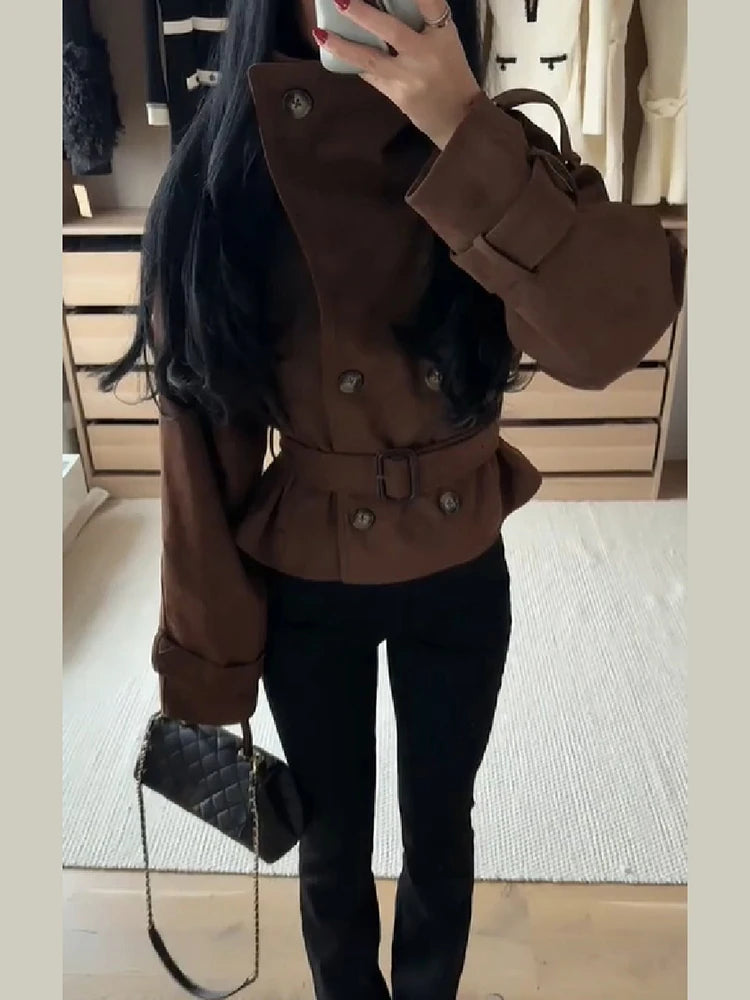 The Cruelty-Free Suede Cropped Trench