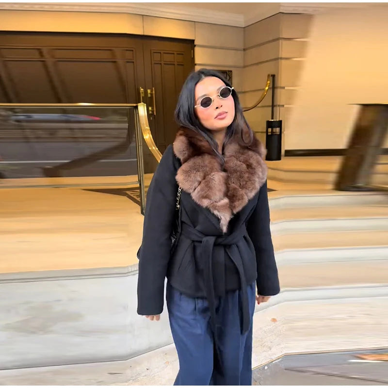 The Lace-Up Shawl-Collar Coat