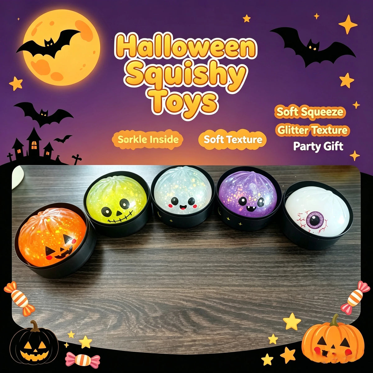 Halloween Dumpling Squishy — Assorted Designs & Sizes