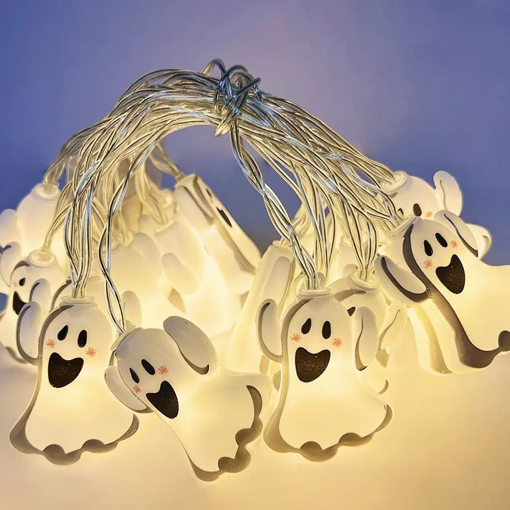 Halloween LED String Lights — Pumpkin, Ghost & Spiderweb