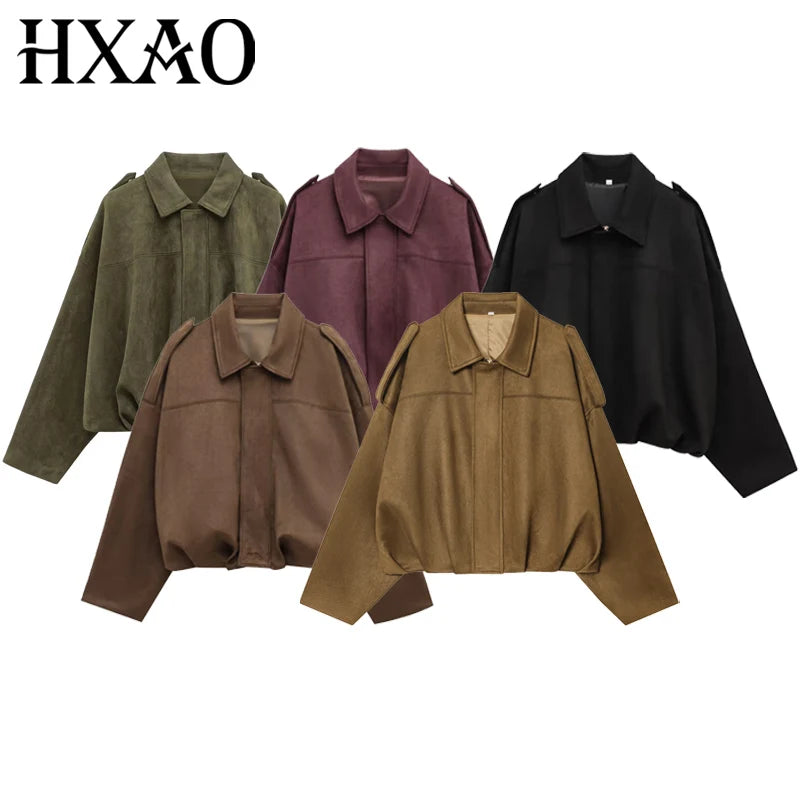 The Cruelty-Free Suede Cropped Bomber