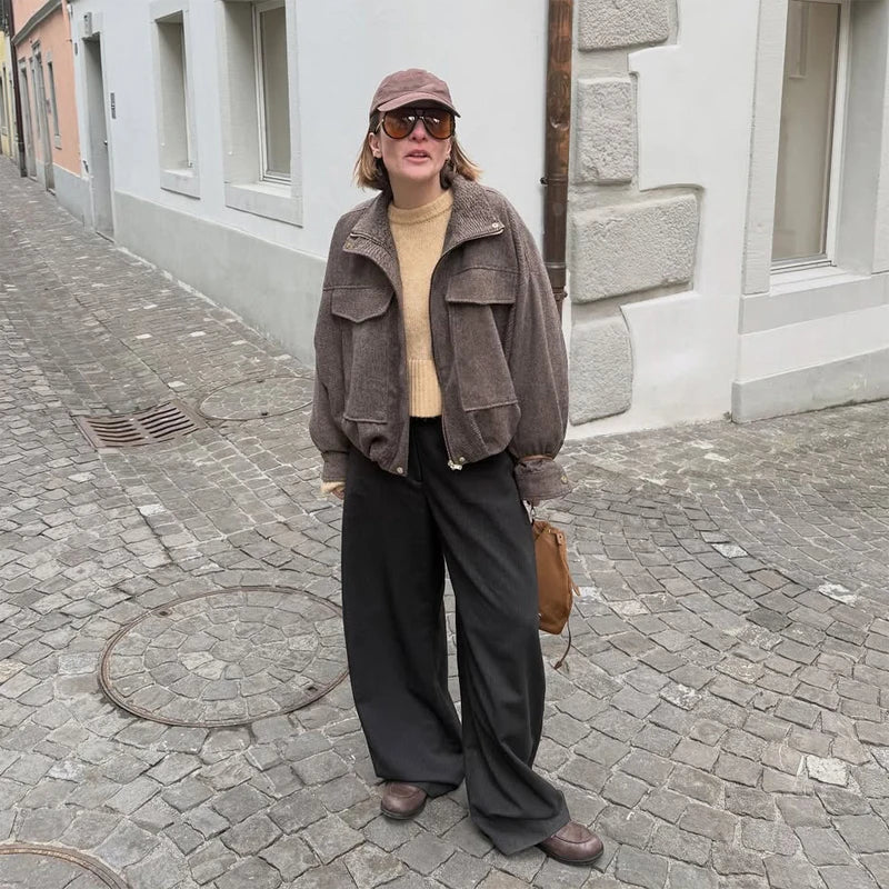 The Zip Cruelty-Free Suede Belted Jacket