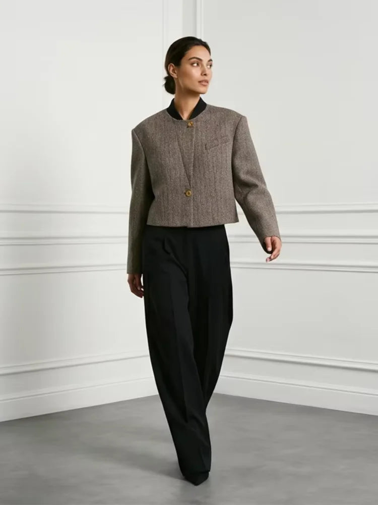 The Contrast-Trim Tweed Blazer