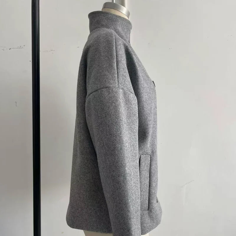 The Stand-Collar Boxy Jacket