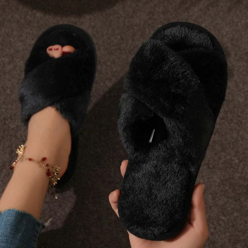 The Crossover Faux-Fur Slide
