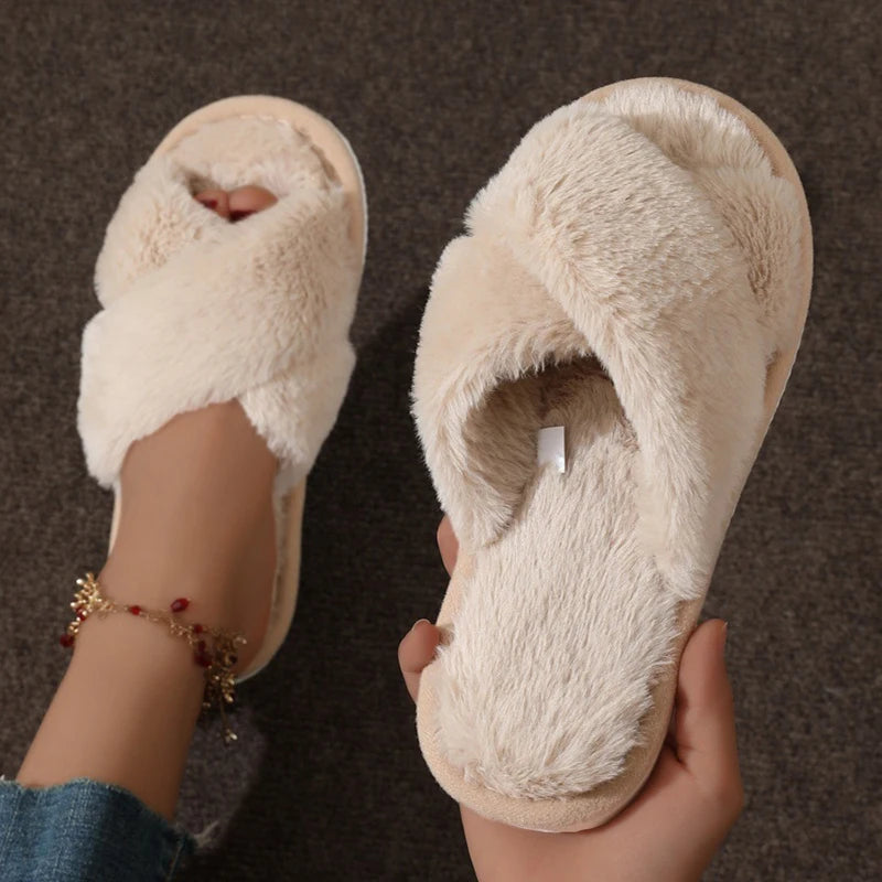 The Crossover Faux-Fur Slide