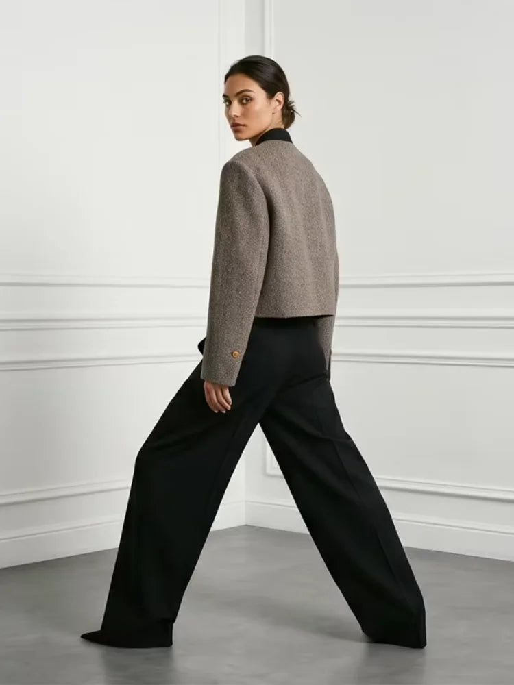 The Contrast-Trim Tweed Blazer