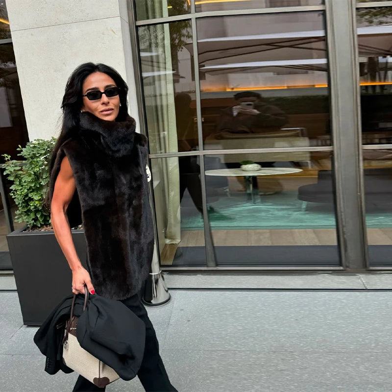 The Belted Cruelty-Free Fur Shawl Coat