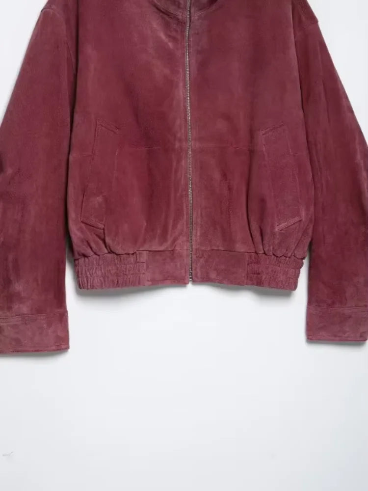 The Wine Stand-Collar Pilot Jacket