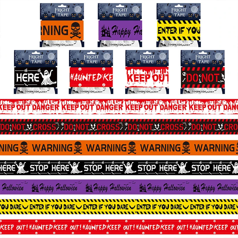 Skull Warning Tape Halloween Decoration