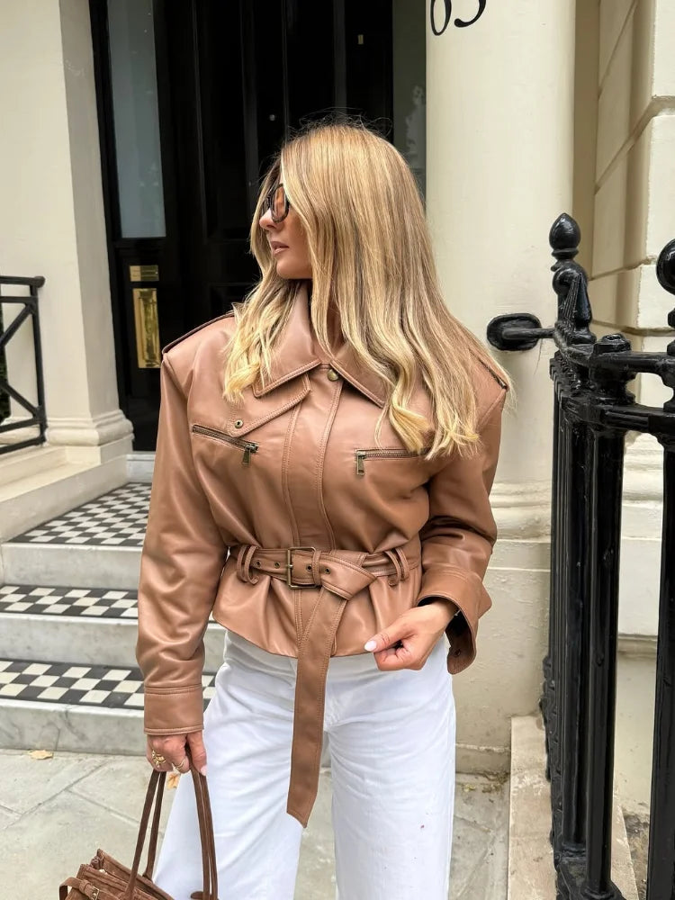 The Burgundy Cinched-Waist Jacket