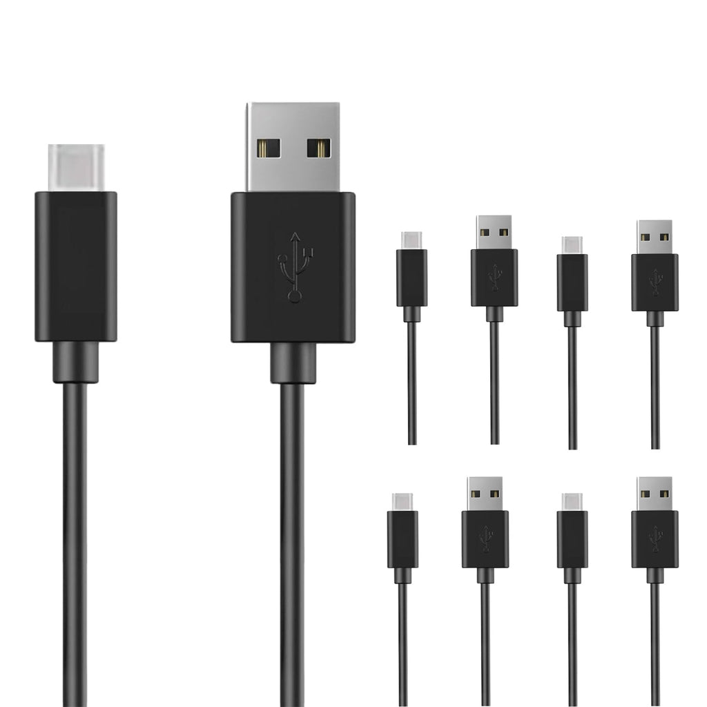 5Core USB-A to USB-C Charging Cables — 5-Pack, Black