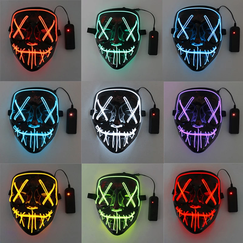 Halloween Neon Mask Led Glow Mask