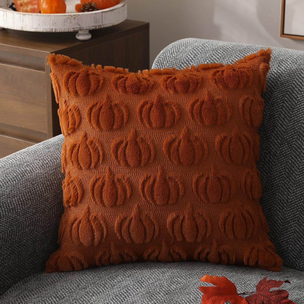 2-Pack 18×18 Fall Pumpkin Pillow Covers