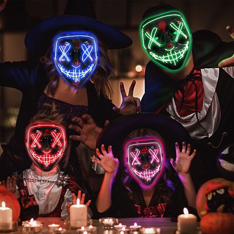 Halloween Neon Mask Led Glow Mask