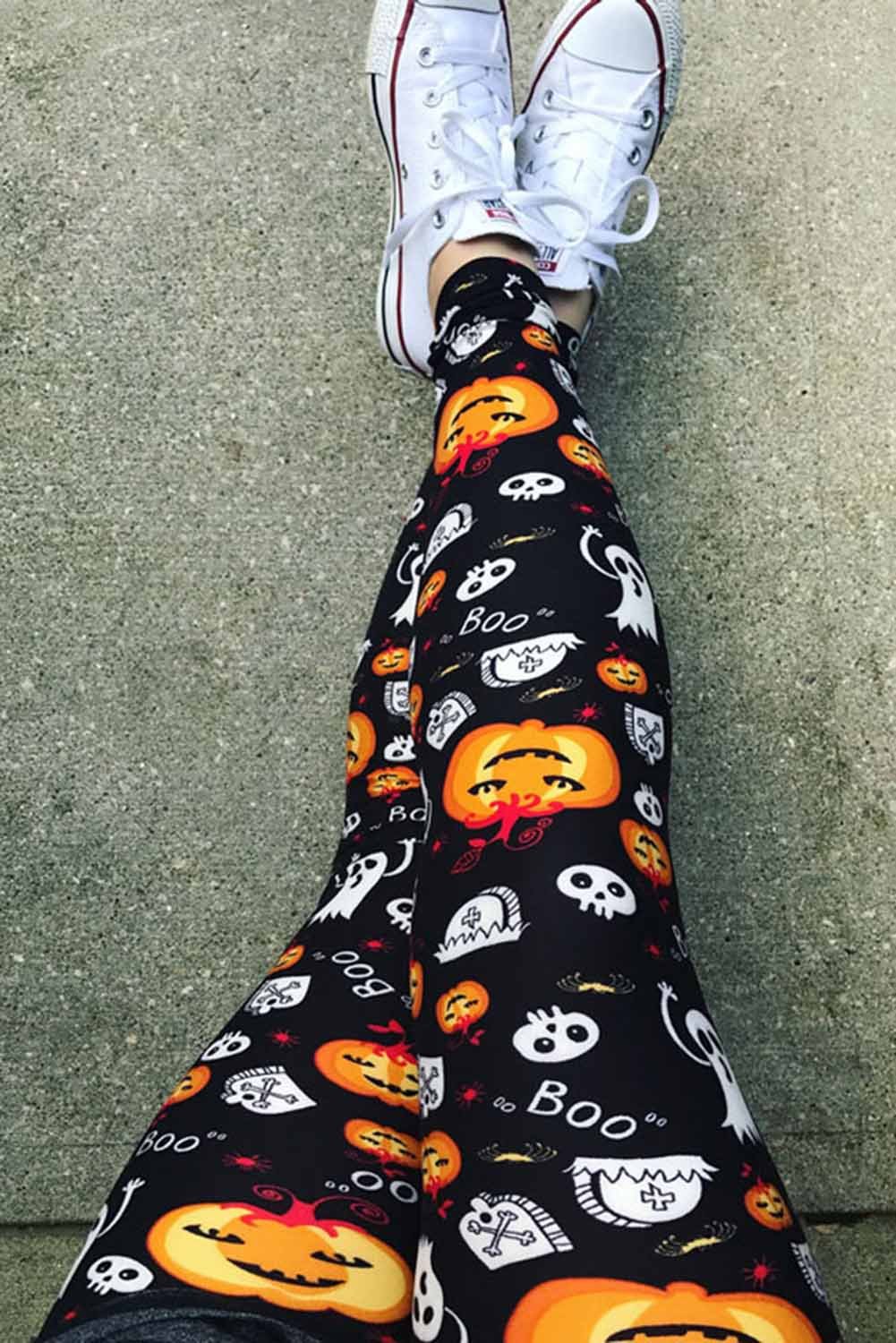 Pumpkin & Ghost Halloween Leggings, view 3