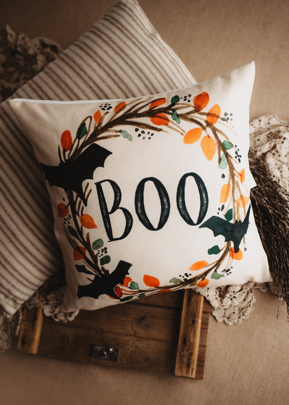 Boo Halloween Pillow, view 3